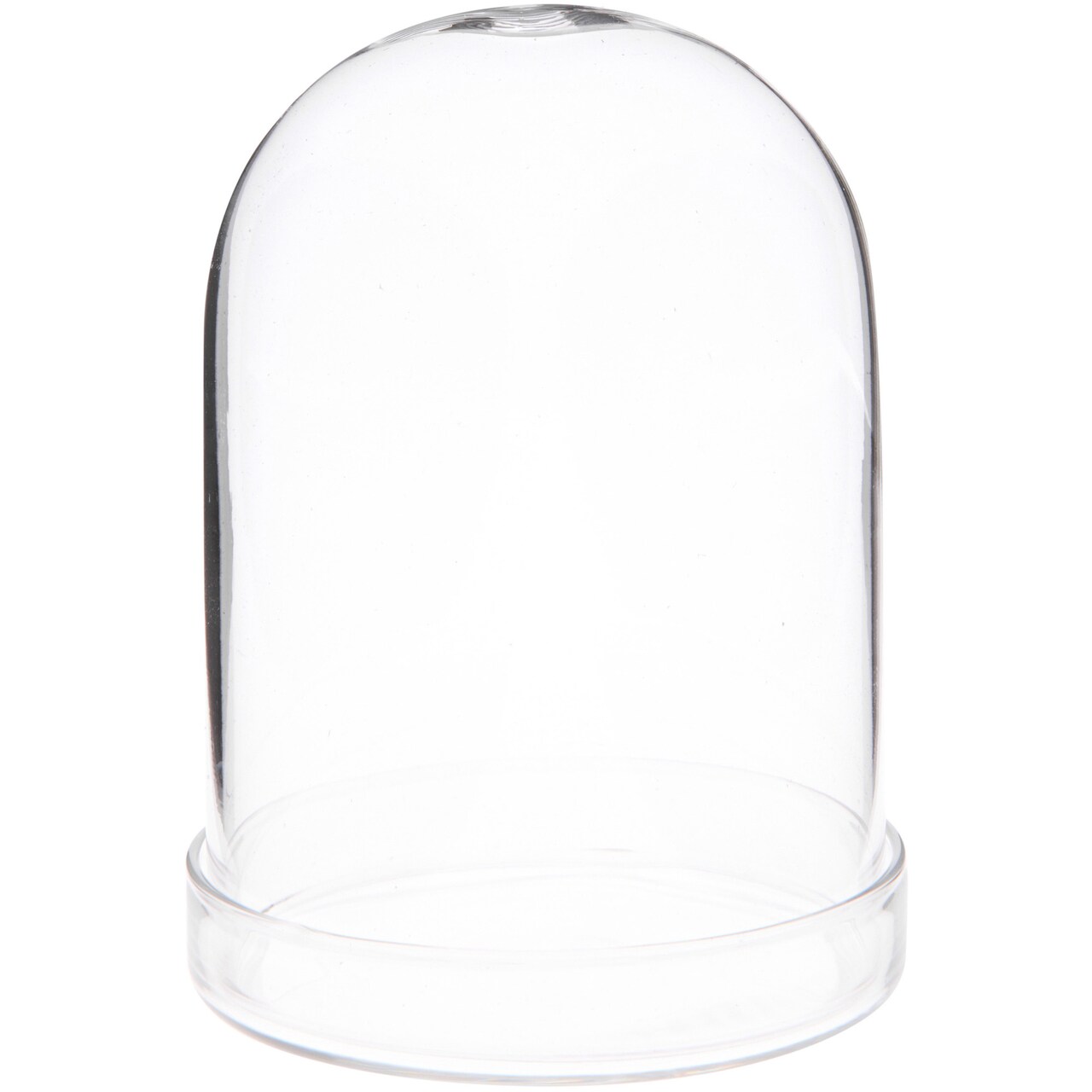 Plymor 3" x 4" Glass Display Dome Cloche (Clear Glass Tray Base)